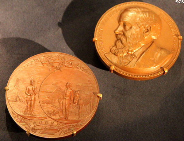 Benjamin Harrison peace medal (c1889) at National Museum of the American Indian. Washington, DC.