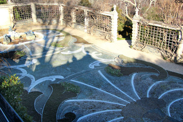 Pebble Garden mosaic pattern at Dumbarton Oaks. Washington, DC.