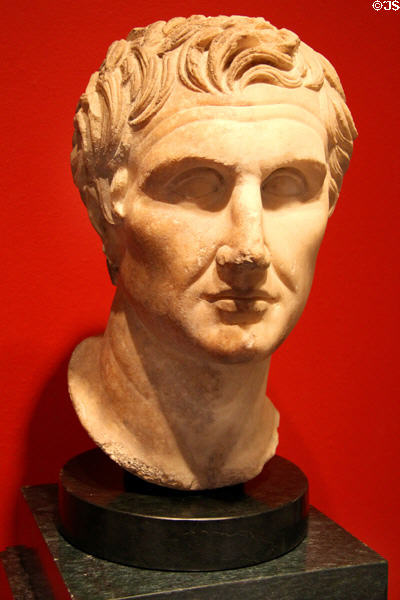 Greek dramatist Menander marble bust (Roman 1st C copy of 3rd C BCE Greek original) at Dumbarton Oaks Museum. Washington, DC.