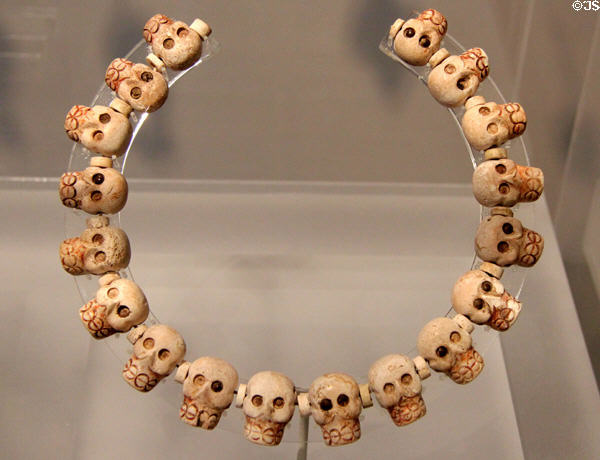 Aztec skull necklace in shells (1200-1520) at Dumbarton Oaks Museum. Washington, DC.
