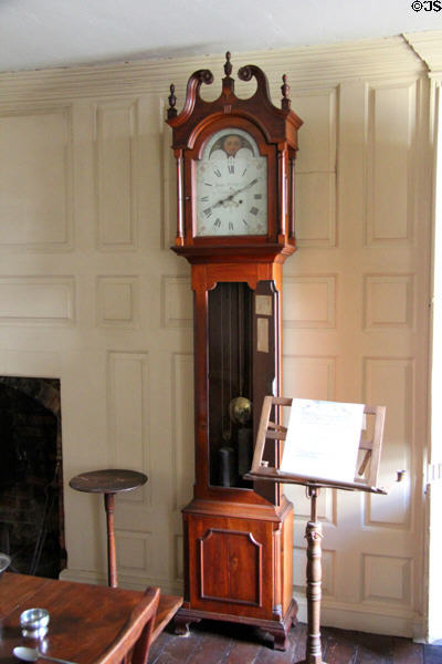 Tall clock by John Suter Junior of George-Town at Old Stone House. Washington, DC.