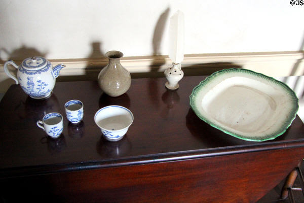 Tea set & serving platter at Old Stone House. Washington, DC.