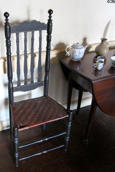 Turned sidechair with caned seat at Old Stone House. Washington, DC.
