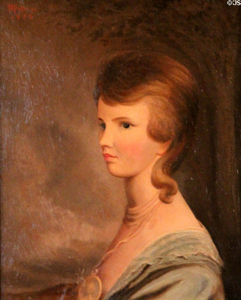 Portrait of Martha Parke Custis (1777-1854) who with husband Thomas Peter built Tudor Place using legacy of step-grandfather George Washington at Tudor Place. Washington, DC.