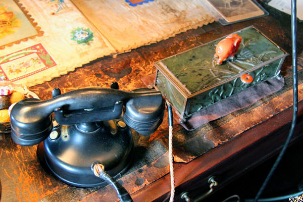 Early telephone in office at Tudor Place. Washington, DC.