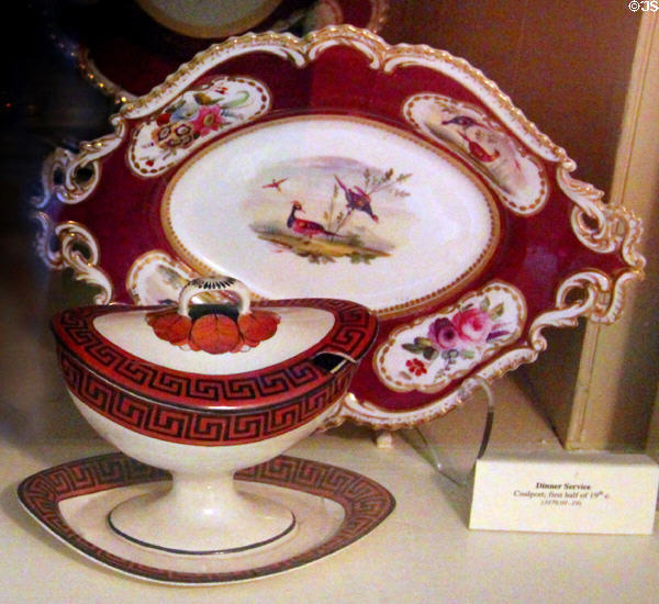 Porcelain dinner service (1st half 19thC) by Coalport, England at Tudor Place. Washington, DC.