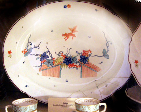 Porcelain serving platter (1st half 19thC) by Coalport, England at Tudor Place. Washington, DC.