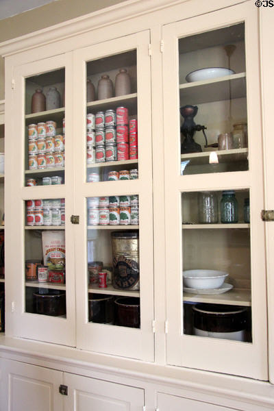 Pantry cupboard in kitchen at Tudor Place. Washington, DC.
