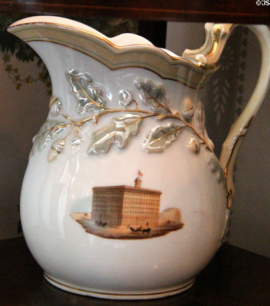 Pitcher with picture of Washington building at Tudor Place. Washington, DC.