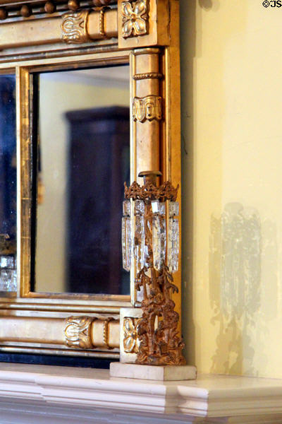 Girandole (c1850-65) from the home of Stephen Foster in Kentucky period parlor (1830-40) at DAR Memorial Continental Hall. Washington, DC.