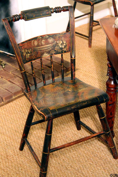 Painted side chair (1815-25) from New England or New York in California period parlor at DAR Memorial Continental Hall. Washington, DC.