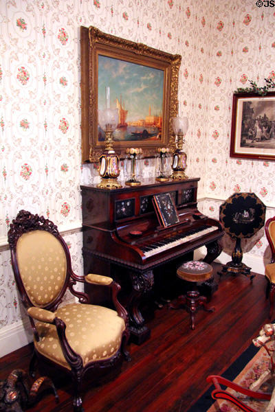 Piano & decorative arts at Missouri period parlor at DAR Memorial Continental Hall. Washington, DC.
