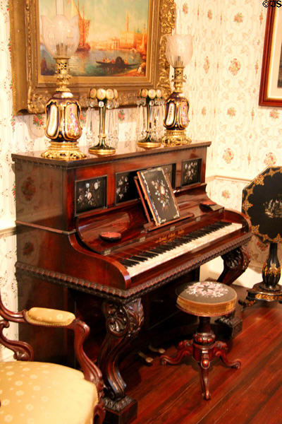 Rosewood piano (1850-8) by Lemuel Gilbert of Boston at DAR Memorial Continental Hall. Washington, DC.