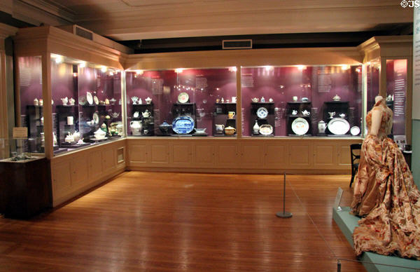 Gallery of china at DAR Memorial Continental Hall Museum. Washington, DC.