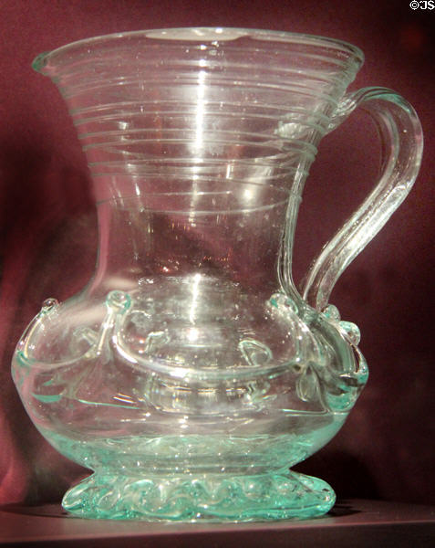 Blown glass pitcher (1800-50) possibly New Jersey at DAR Memorial Continental Hall Museum. Washington, DC.