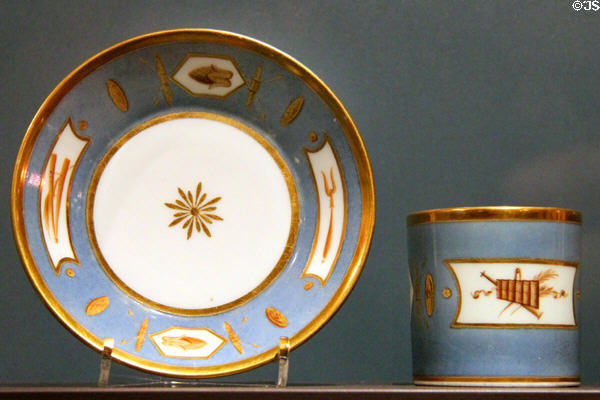 Porcelain coffee cup & saucer (1810-20) from France at DAR Memorial Continental Hall Museum. Washington, DC.