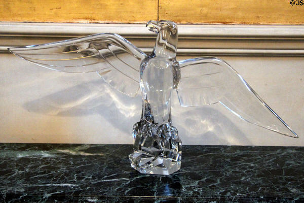 Baccarat glass eagle gift of French Society of Cincinnati after WWII at Anderson House Museum. Washington, DC.