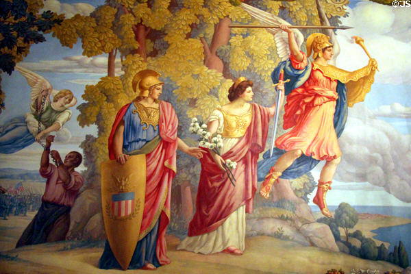 Civil War mural (1909) by H. Siddons Mowbray in Key Room at Anderson House Museum. Washington, DC.