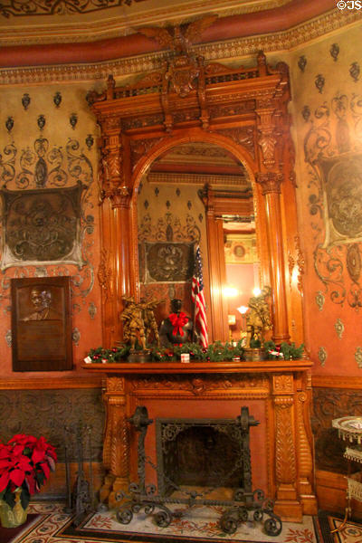 Entrance hall fireplace at Christian Heurich Mansion. Washington, DC.