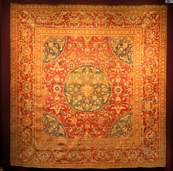 Ottoman-design carpet (1st half of 17thC) prob. from Cairo, Egypt at Textile Museum. Washington, DC.