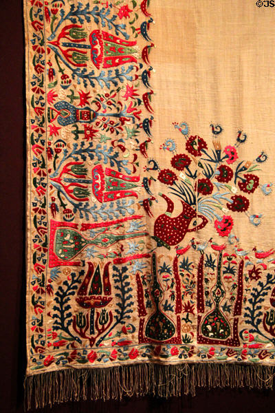 Linen & silk bedspread (late 17th- early 18thC) from Epirus at Textile Museum. Washington, DC.