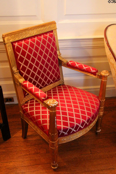 James Monroe Executive Mansion chair by Pierre-Antoine Bellangé of France at Woodrow Wilson House. Washington, DC.
