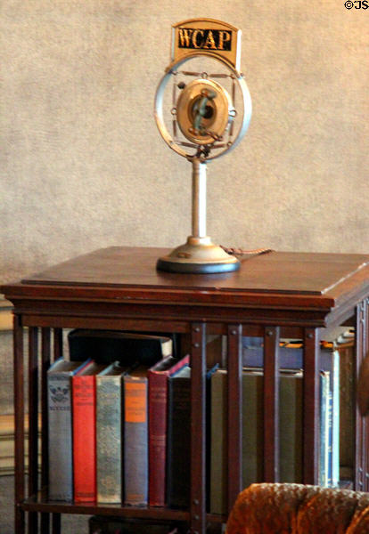 WCAP microphone used by Wilson in his broadcasts in Library at Woodrow Wilson House. Washington, DC.