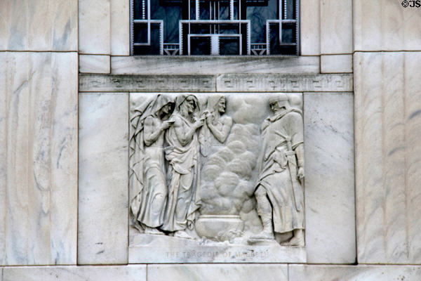 Macbeth relief on Folger Shakespeare Library. Washington, DC.