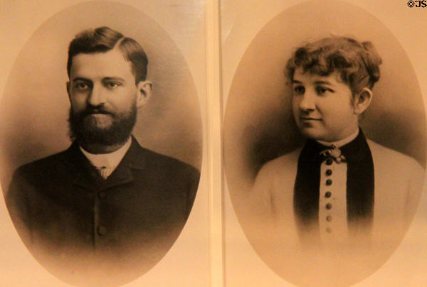 Photos (1885) of Henry Clay Folger & Emily Jordan Folger at Folger Shakespeare Library. Washington, DC.