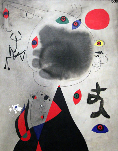 Woman & Little Girl in Front of the Sun (1946) by Joan Miró at Hirshhorn Museum. Washington, DC.