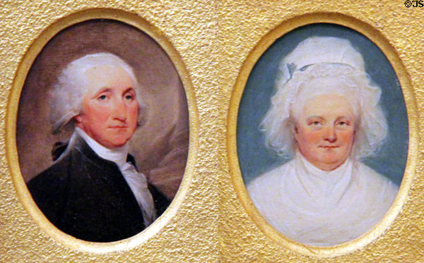 Portraits of George & Martha Washington (c1793) by John Trumbull at National Museum of American History. Washington, DC.