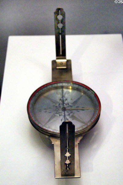 Surveying compass used by George Washington from 1782 until his death at National Museum of American History. Washington, DC.