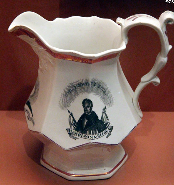 William Henry Harrison Our Country's Hope campaign pitcher (1840) at National Museum of American History. Washington, DC.
