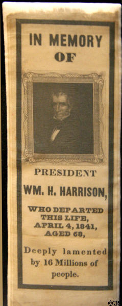 William Henry Harrison mourning ribbon (1841) at National Museum of American History. Washington, DC.