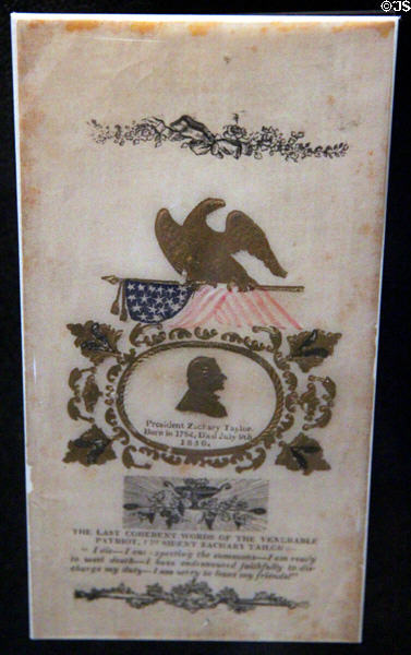 President Zachary Taylor mourning graphic (1850) at National Museum of American History. Washington, DC.