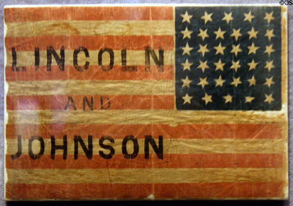 Lincoln & Johnson campaign flag banner (1864) at National Museum of American History. Washington, DC.