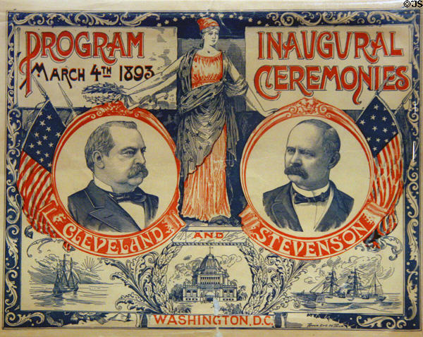 Grover Cleveland & Adlai E. Stevenson Inaugural Ceremonies program (March 4, 1893) at National Museum of American History. Washington, DC.