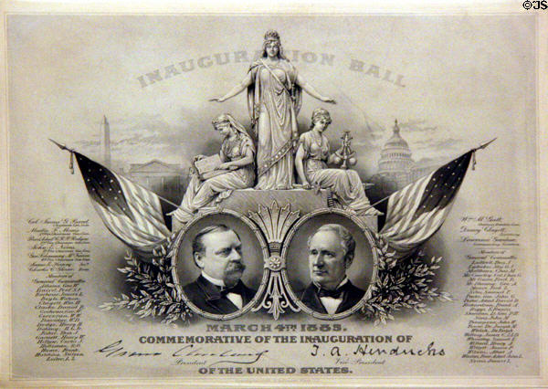 Grover Cleveland & Adlai E. Stevenson Inaugural Ball engraving (March 4, 1893) at National Museum of American History. Washington, DC.