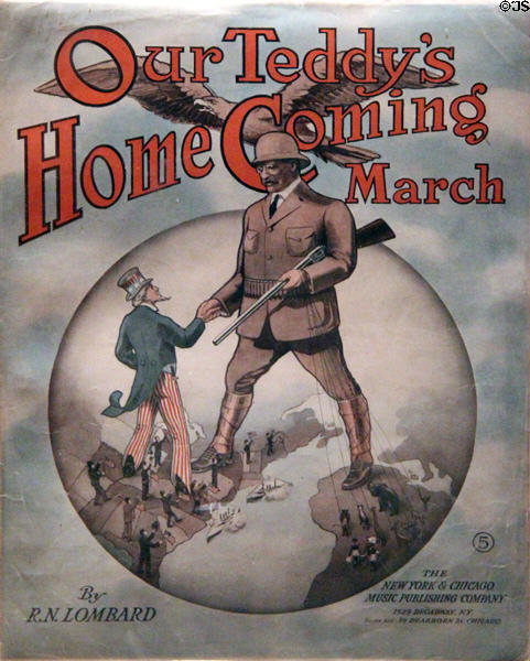 Our Teddy's Home Coming March sheet music lionizing Theodore Roosevelt at National Museum of American History. Washington, DC.