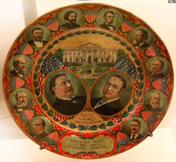 William Howard Taft & James Schoolcraft Sherman Inaugural souvenir plate (March 4, 1909) at National Museum of American History. Washington, DC.
