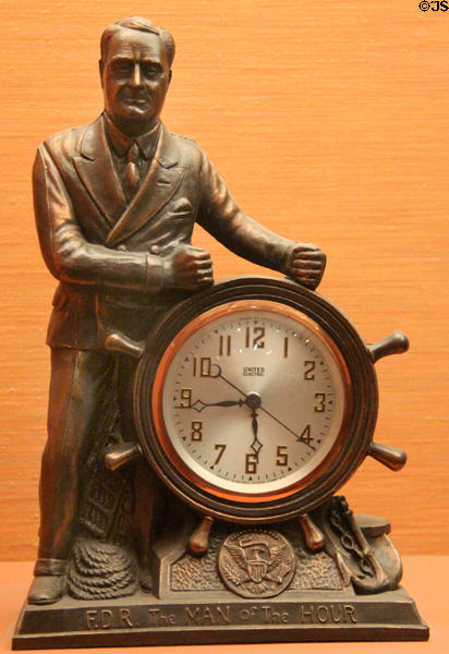 F.D. Roosevelt Man of the Hour mantle clock (c1936) at National Museum of American History. Washington, DC.