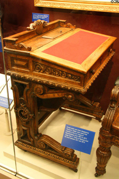 House of Representatives desk (1857-73) designed by Thomas U. Walter at National Museum of American History. Washington, DC.