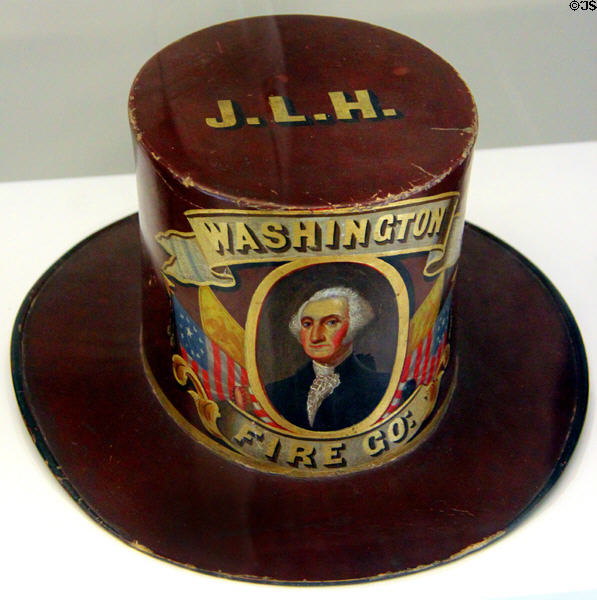 Washington Fire Co. of Philadelphia identity hat at National Museum of American History. Washington, DC.