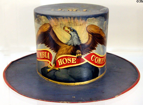 Columbia Hose Co. of Philadelphia identity hat at National Museum of American History. Washington, DC.