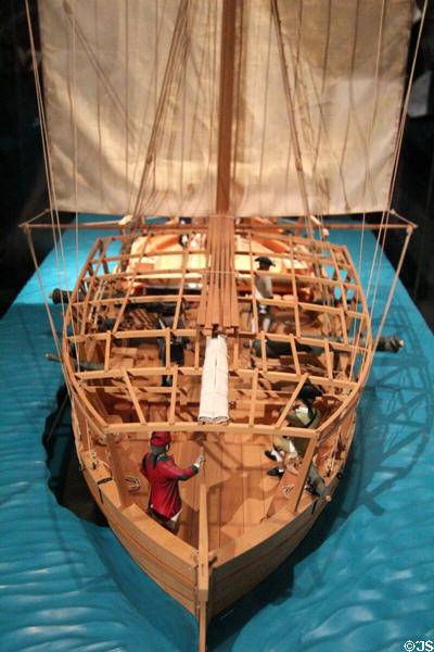 Model of Gunboat Philadelphia at National Museum of American History. Washington, DC.