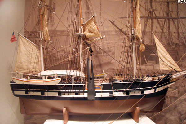 Model of a New England Whale Ship (c1850) at National Museum of American History. Washington, DC.