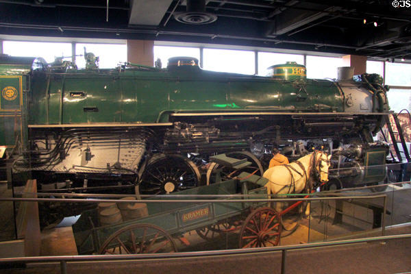 Southern Railway Ps-4 class steam locomotive #1401 (1926) which pulled President Franklin Roosevelt's funeral train at National Museum of American History. Washington, DC.