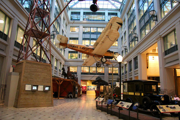 Mail carrying historic vehicle in atrium of National Postal Museum. Washington, DC.