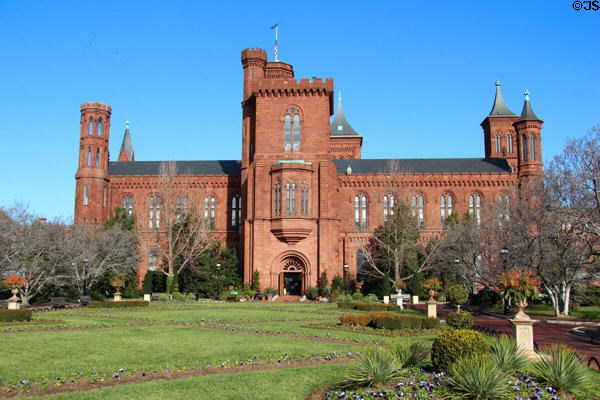 Smithsonian Castle (1849-55). Washington, DC. Style: Gothic Revival & Romanesque. Architect: James Renwick, Jr.. On National Register.