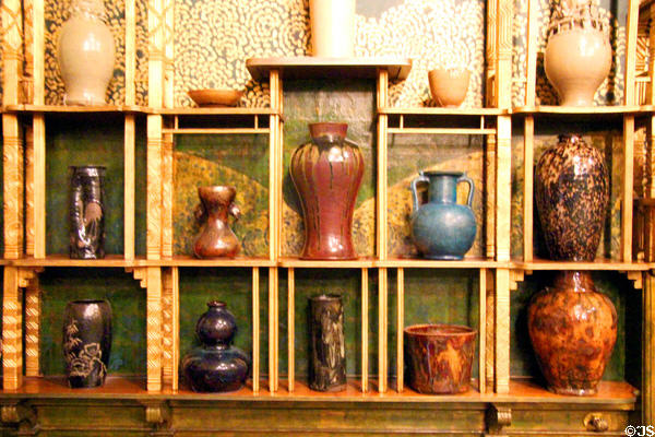 Ceramic vases in Peacock Room at Smithsonian Freer Gallery of Art. Washington, DC.